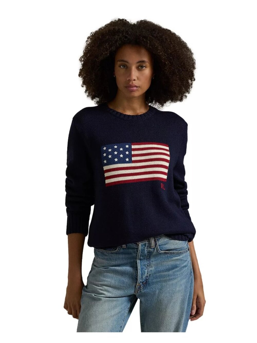 NWT Polo Ralph Lauren Cotton American Flag Regular Fit Crewneck Sweater Sz  XL - Picture 4 of 16